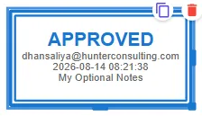 Approved stamp annotation on a document
