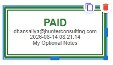 Paid stamp annotation on a document